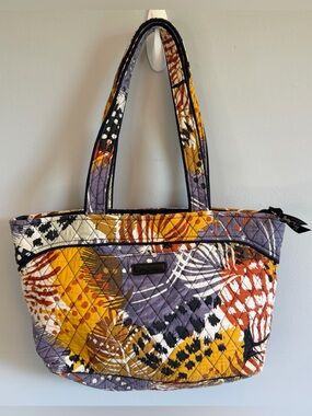 Vera Bradley Quilted Floral Patchwork Tote in Mustard Yellow & Purple